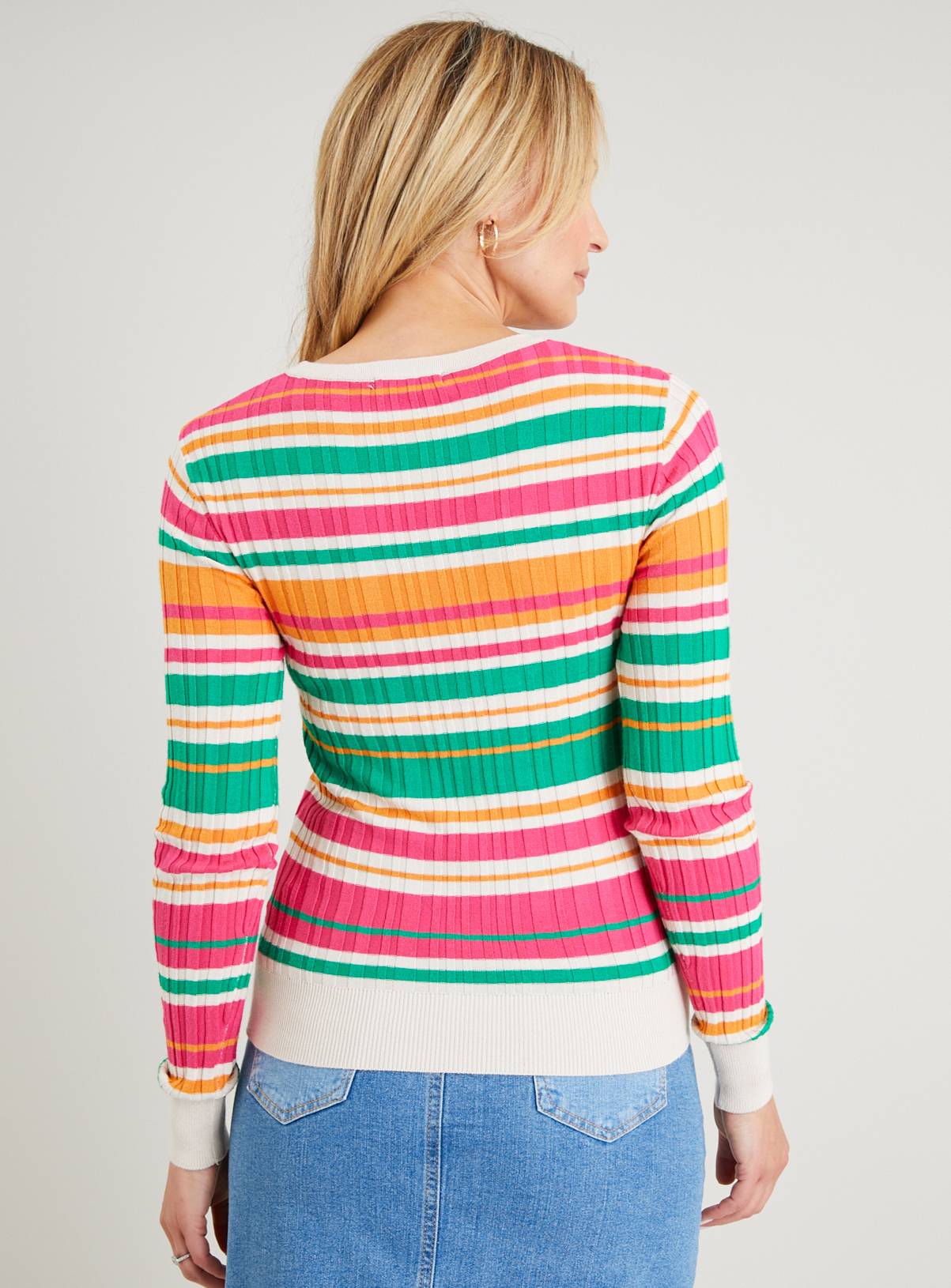 Bright Ribbed Stripe Jumper 10 - Image 5